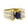 Image 1 : 4.16 ctw Sapphire and Diamond Ring - 18KT Yellow Gold