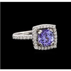 14KT White Gold 2.43 ctw Tanzanite and Diamond Ring