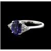 Image 2 : 14KT White Gold 2.26 ctw Tanzanite and Diamond Ring