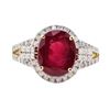 Image 2 : 4.65 ctw Ruby and Diamond Ring - 14KT Yellow Gold