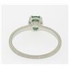Image 7 : Platinum Etched Petite QUALITY .51 ctw Emerald Solitaire Ring Engagement