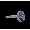 Image 1 : 2.97 ctw Tanzanite and Diamond Ring - 14KT White Gold