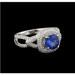 14KT White Gold 1.56 ctw Tanzanite and Diamond Ring