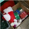 Image 3 : BOX OF NEW CHRISTMAS DECOR,   CHRISTMAS STAND, AND FOLDING CRATES