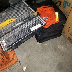 TILE SAW, BOWLING BALL, DVD CASES