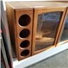 Image 2 : OAK KITCHEN OVERHEAD CABINET W/ BUILT IN WINE RACK