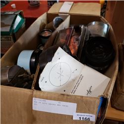 BOX OF AUTO GAUGES AND TACHS ETC