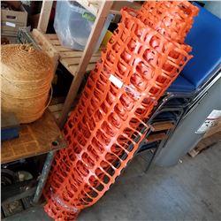 ROLL OF ORANGE MESH FENCE