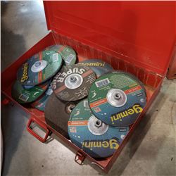 LARGE RED CASE OF GRINDING DISCS