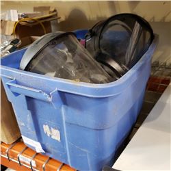 TOTE OF SAFETY VISORS, RESPIRATORS, AND SAFETY GEAR