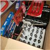 Image 3 : BOX OF NEW PRESSURE GAUGES, SHARPENING STONES, AND PRECISION SCREWDRIVERS