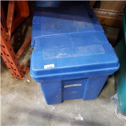 LARGE BLUE TOTE WITH BUILT IN LID