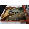 Image 1 : 2 DUCK DECOYS, 2 CARVED WOOD DUCKS SIGNED, CARVED FISH, AND METAL DUCK