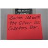 Image 2 : SWISS 100 MILLS .999 SILVER 1 OZ COLLECTORS BAR