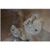 Image 2 : AMYTHYST GLASS PEDESTAL BOWL AND GLASS SALT AND PEPPER AND CAT FIGURE