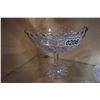 Image 3 : AMYTHYST GLASS PEDESTAL BOWL AND GLASS SALT AND PEPPER AND CAT FIGURE