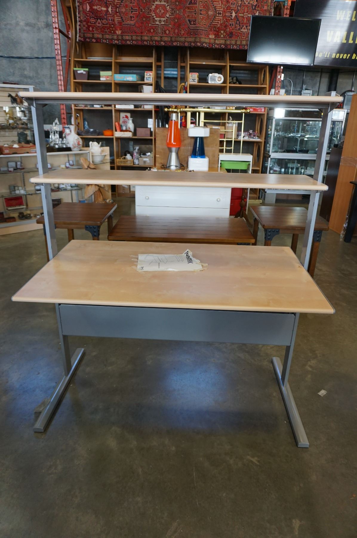 IKEA MAPLE AND METAL DESK FREDRIK