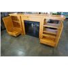 Image 2 : PINE 8FT LONG FIREPLACE MANTLE W/ STORAGE AND DIMPLEX ELECTRIC FIRE PLACE