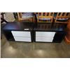 Image 1 : PAIR OF BLACK AND WHITE 2 DRAWER END TABLES