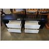 Image 2 : PAIR OF BLACK AND WHITE 2 DRAWER END TABLES