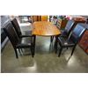 Image 1 : MORDERN DROP LEAF DINING TABLE W/ 4 LEATHER CHAIRS
