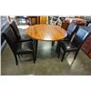 Image 2 : MORDERN DROP LEAF DINING TABLE W/ 4 LEATHER CHAIRS