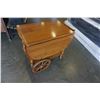 Image 1 : VINTAGE OAK TEA TROLLEY W/ DRAWER AND TOWEL HANDLE