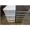 Image 1 : 6 DRAWER BLACK ORGANIZER AND 3 DRAWER WHITE ORGANIZER