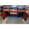 Image 3 : BLACK MODERN 4 DRAWER SERVER W/ MIRROED HUTCH