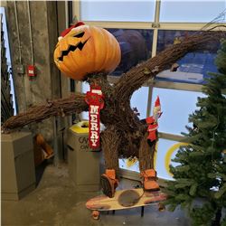 MOVIE SET PROP PUMPKIN HEAD TWIG DECORATION, 6 FEET TALL 8 FOOT WIDE