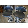 Image 2 : PAIR OF CHROME AND BLACK LEATHER GAS LIFT BAR STOOLS