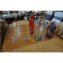 4 LARGE GLASS VASES