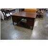 Image 1 : ANTIQUE OAK 2 PERSON PEDESTLE DESK