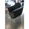 Image 2 : BLACK LEATHER CHAIR W/ METAL BASE