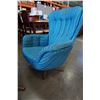 Image 4 : MCM BLUE CHANNEL BACK SWED FURN SLATTE MOBLER AB CHAIR AND FOOT STOOL