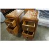 Image 2 : 2 ANTIQUE NIGHT STANDS, WERE VANITY DRESSER ENDS