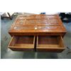Image 2 : CARVED EASTERN 2 DRAWER COFFEE TABLE