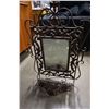 Image 2 : WROUGHT IRON WALL MIRROR W/ SHELF