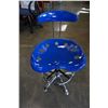 Image 1 : BLUE AND CHROME STOOL