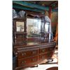 Image 1 : 2 PC ANTIQUE 6 DRAWER BUFFET AND MIRRORED HUTCH