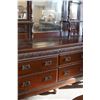 Image 2 : 2 PC ANTIQUE 6 DRAWER BUFFET AND MIRRORED HUTCH