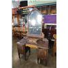 Image 1 : ANTIQUE WALNUT VANITY W/ MIRROR