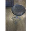 Image 2 : GREY AND LEATHER STOOL