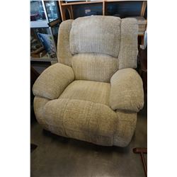 BEIGE FABRIC RECLINER CHAIR