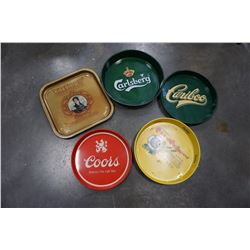 LOT OF BEER METAL TRAYS