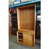 Image 1 : VINTAGE TEAK ENTERTAINMENT STAND WITH 2 SLIDING DOORS