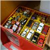 Image 2 : DIE CAST VEHICLE CASE WITH 48 VEHICLES, MANY VINTAGE ERTL, HOTWHEELS, CORGI, LESNEY, TOMICA, MATCHBO