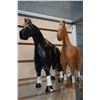 Image 3 : FIRST NATIONS DOLL AND 2 FOLK ART HORSES W/ LEATHER EARS