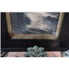 Image 3 : ANTIQUE SMALL PRINT IN BLACK FRAME THE CLIFFS ON STAND