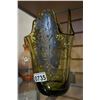 Image 3 : SILVER OVERLAY GREEN GLASS VASE AND COLORED GLASS DECANTER